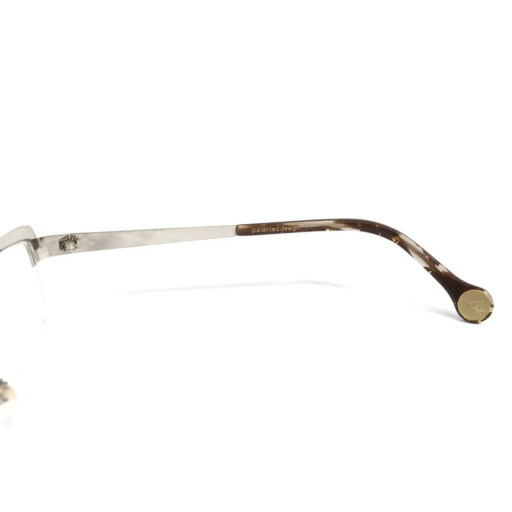 BOZ Eyeglasses Frames VIOLET 1010 Silver Spiral Pattern Half Rim 53-17-140